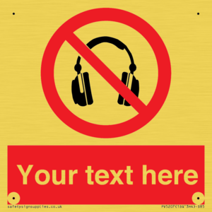 Custom No Headphones Sign